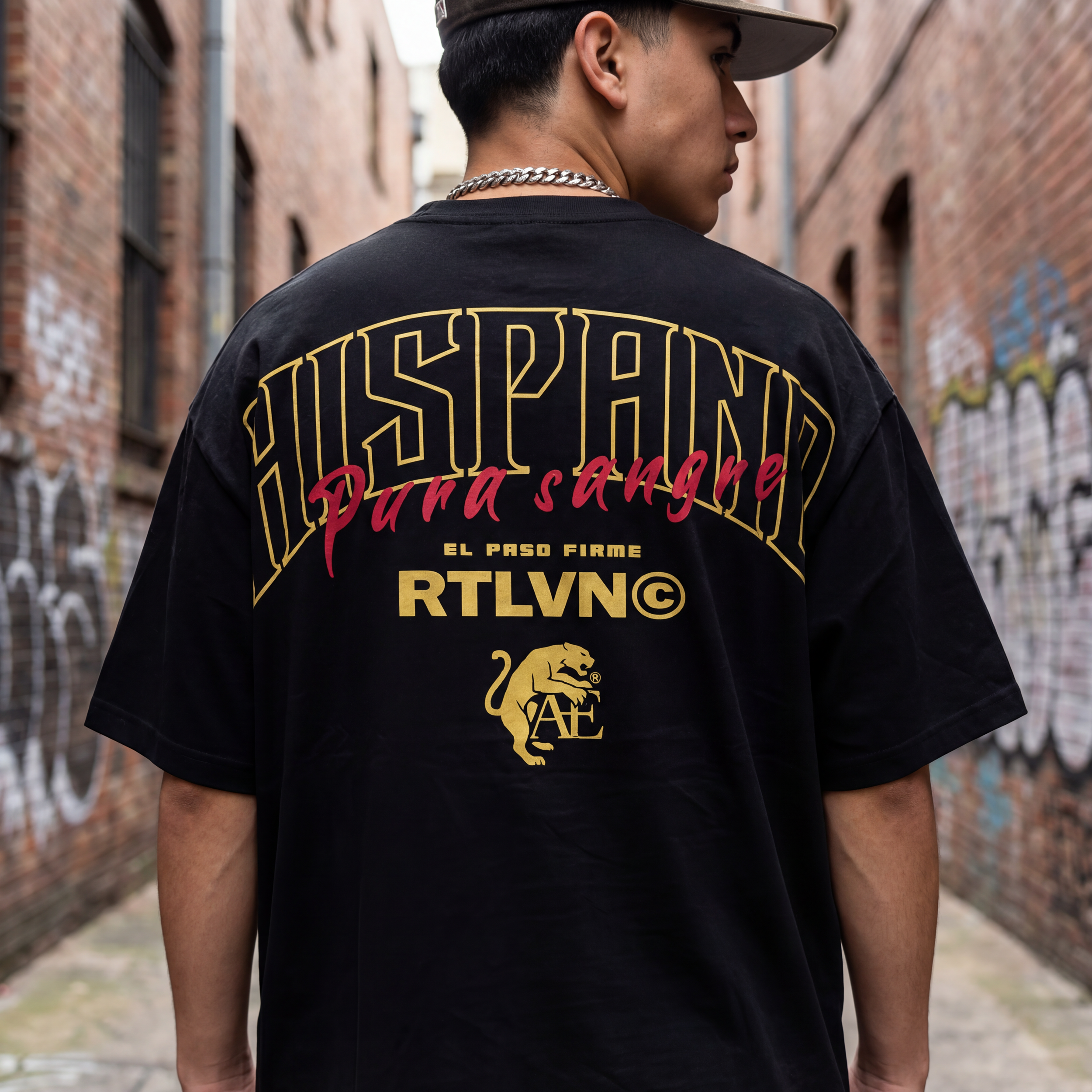 Camiseta oversize vintage "Madrid" 100% algodón de 260 g/m²