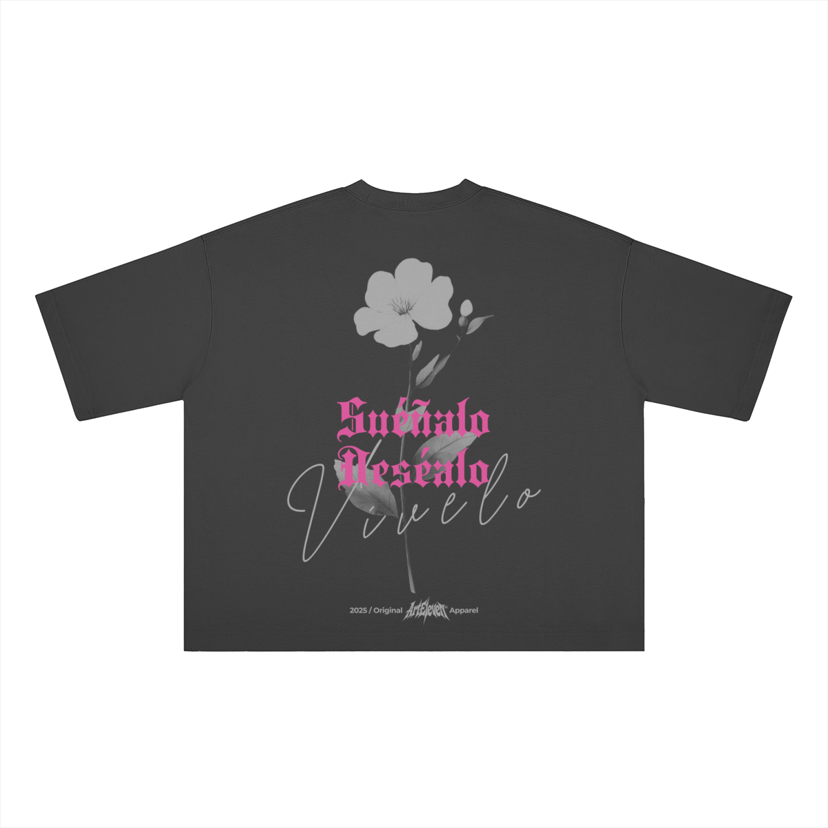 Camiseta boxy oversize "Deseo" 100% algodón de 280 g/m²