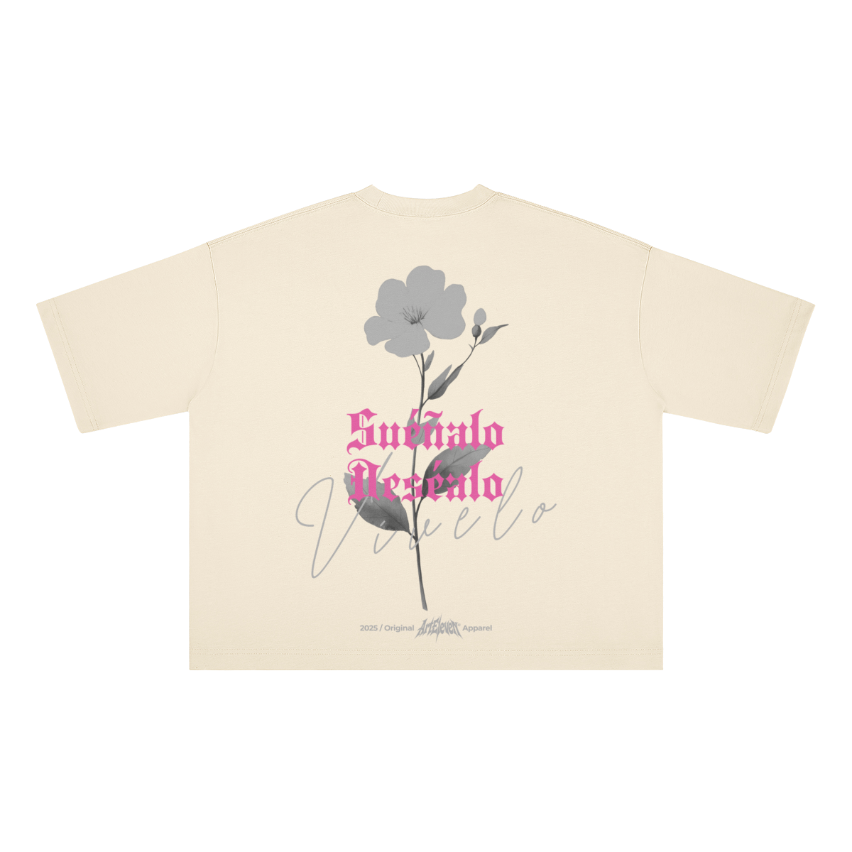 Camiseta boxy oversize "Deseo" 100% algodón de 280 g/m²